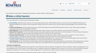 Make a Utility Payment - City of Roseville