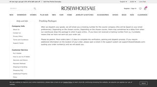 Tracking Packages - Rosewholesale.com