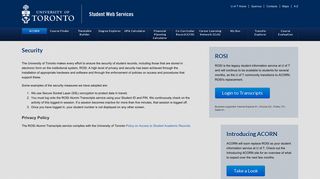 Security - Student Web Services | University of Toronto