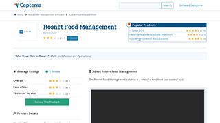 Rosnet Food Management Reviews and Pricing - 2019 - Capterra