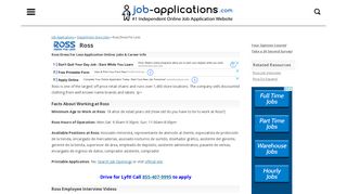 Ross Application, Jobs & Careers Online - Job-Applications.com