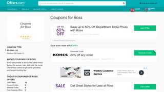 Coupons for Ross Coupons & Promo Codes 2019 - Offers.com