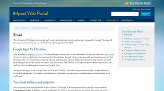 Email | iMpact Web Portal | University of Michigan's Ross School of ...