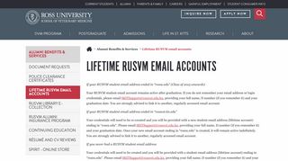 Lifetime RUSVM email accounts | Ross University School of Veterinary ...