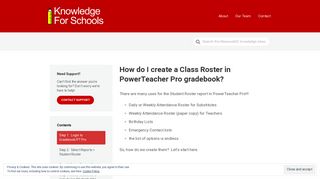 How do I create a Class Roster in PowerTeacher Pro gradebook ...