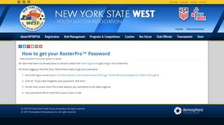How to get your RosterPro™ Password | New York State West Youth ...