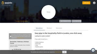 Waitress / kitchen porter / bartender jobs in London - ROTA - AppJobs