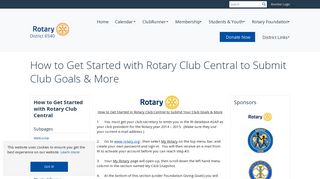 How to Get Started with Rotary Club Central to Submit Club Goals ...