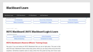 ROTC Blackboard | ROTC Blackboard Login & Learn 2018