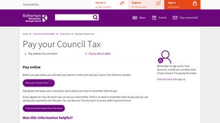 Pay online | Pay your Council Tax | Rotherham Metropolitan Borough ...