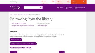 Renewals | Borrowing from the library | Rotherham Metropolitan ...