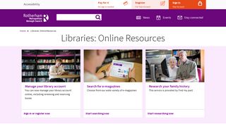 Libraries: Online Resources | Rotherham Metropolitan Borough Council