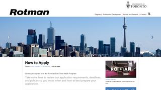 How to Apply - Rotman School of Management