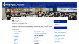 Resources - Rotman Finance Lab - University of Toronto