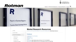 Market Research Resources - Rotman School of Management