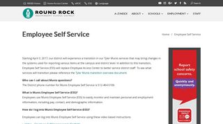 Employee Self Service | Round Rock ISD