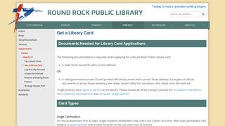 Get a Library Card - City of Round Rock