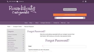 Roundabouts :: Consignor Center :: Recover Password