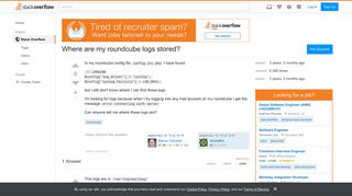 Where are my roundcube logs stored? - Stack Overflow