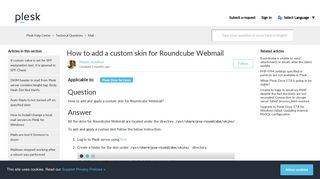 How to add a custom skin for Roundcube Webmail – Plesk Help Center