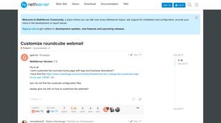 Customize roundcube webmail - Support - NethServer Community
