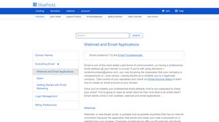 Webmail and Email Applications - Account Login - Bluehost