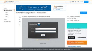 IMAP Error: Login failed - Roundcube - Stack Overflow