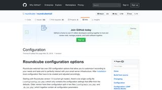 Configuration · roundcube/roundcubemail Wiki · GitHub