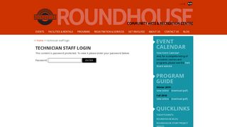 Technician Staff Login - Roundhouse Community Arts & Recreation ...