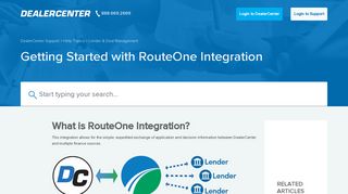 Getting Started with RouteOne Integration – DealerCenter Support