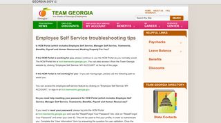 Employee Self Service troubleshooting tips : Team Georgia