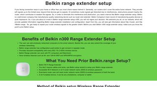 Belkin Range Extender Setup: Home