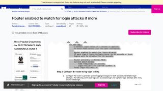 Router enabled to watch for login Attacks If more than 2 login failures ...