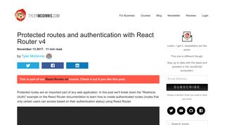Protected routes and authentication with React Router v4