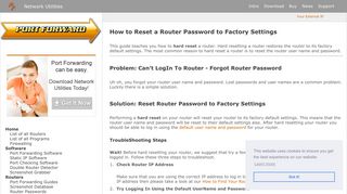 Forgot Router UserName and Password - Port Forward