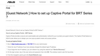 [Guest Network ] How to set up Captive Portal for BRT Series - Asus