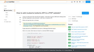 How to add routesms bulksms API to a PHP website? - Stack Overflow