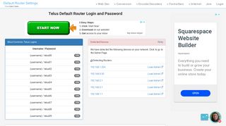 Telus Default Router Login and Password - Clean CSS