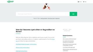 How do I become a pet sitter or dog walker on Rover? – Help Center