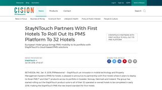 StayNTouch Partners With First Hotels To Roll Out Its PMS Platform To ...