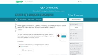 What type of bonus do I get... | Rover Q&A Community