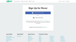 Sign Up or Sign In | Rover.com