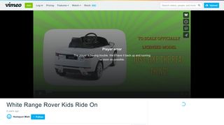 White Range Rover Kids Ride On on Vimeo