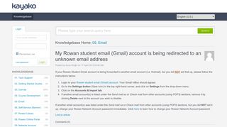 My Rowan student email (Gmail) account is being redirected to an ...