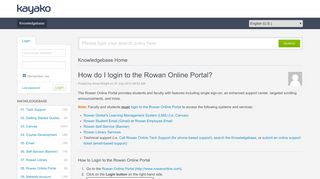 How do I login to the Rowan Online Portal? - Powered by Kayako ...