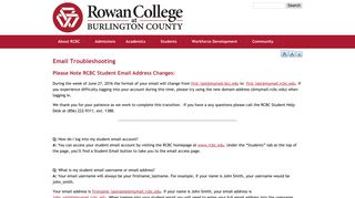 Email Troubleshooting - Rowan College at Burlington County