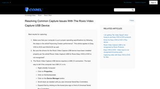 Resolving common capture issues with the Roxio Video Capture USB ...