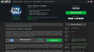 Roxy Palace Casino | Read Review & Claim C$350 Bonus