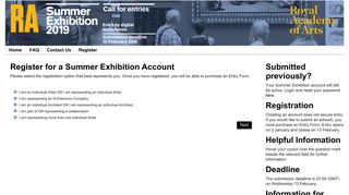Register for a Summer Exhibition Account - Royal Academy of Arts ...