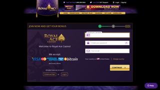 Create an account at RoyalAceCasino.com